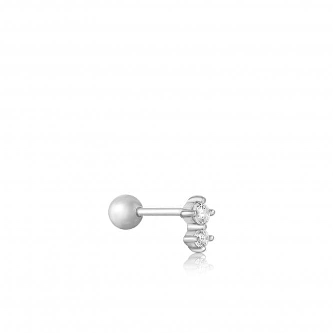 Silver Double Sparkle Barbell Single Earring E035 - 07HAnia HaieE035 - 07H