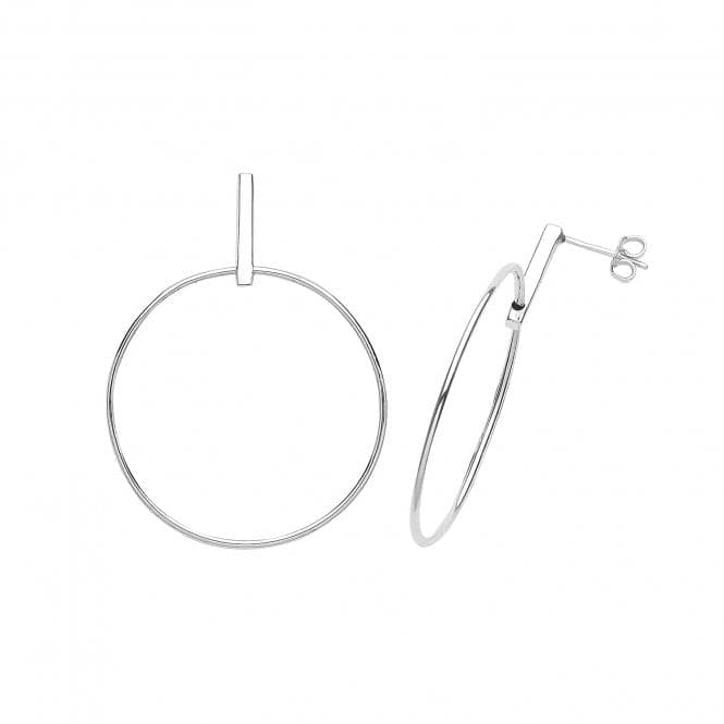 Silver Drop 35mm Hoops G51245Acotis Silver JewelleryTH - G51245