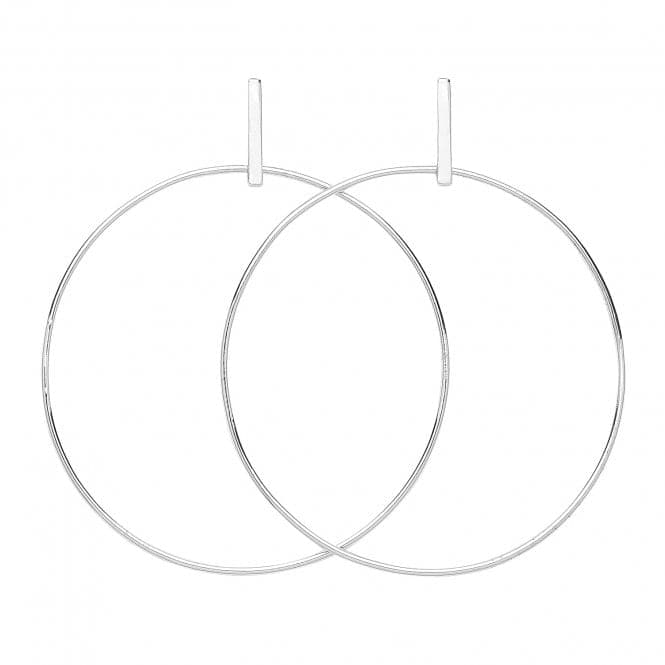 Silver Drop 55mm Hoops G51246Acotis Silver JewelleryTH - G51246