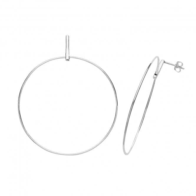 Silver Drop 55mm Hoops G51246Acotis Silver JewelleryTH - G51246