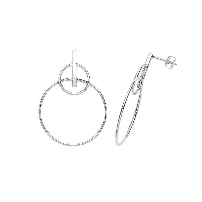 Silver Dubble Drop 30mm Hoops G51244Acotis Silver JewelleryTH - G51244