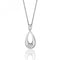 Silver Elongated Pear Shape Cubic Zirconia Detail Chain Pendant SPG0056CZSilver & CoSPG0056CZ