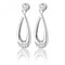Silver Elongated Pear Shape Cubic Zirconia Detail Drop Earrings SEG0066CZSilver & CoSEG0066CZ