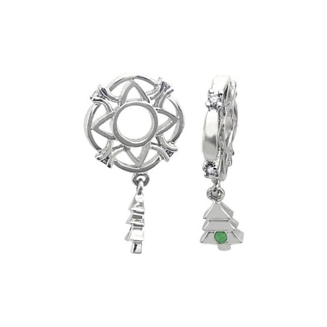 Silver & Emerald Christmas Tree Dangle Charm S137EStorywheelsS137E