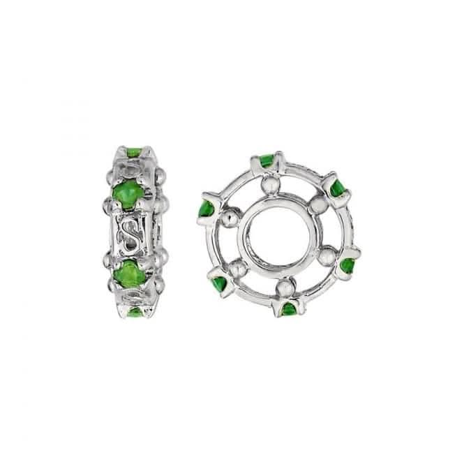 Silver &amp; Emerald Wheel Charm S080EStorywheelsS080E