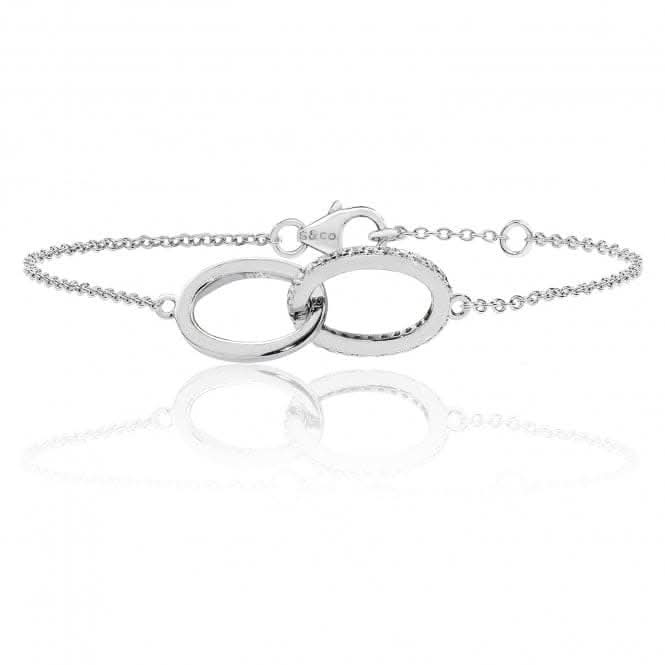 Silver Fine Interlinked Double Oval Cubic Zirconia Bracelet SBG0005CZSilver &amp; CoSBG0005CZ