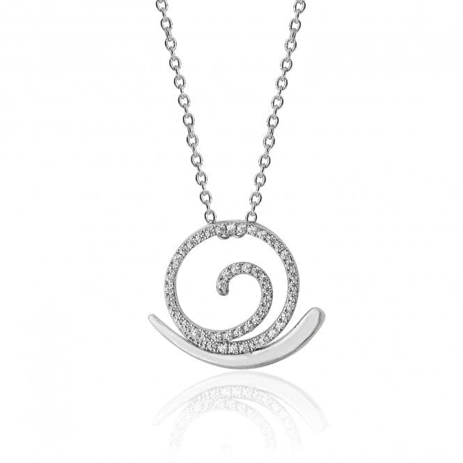 Silver Fine Open Snail Cubic Zirconia Chain Pendant SPG0044Silver & CoSPG0044