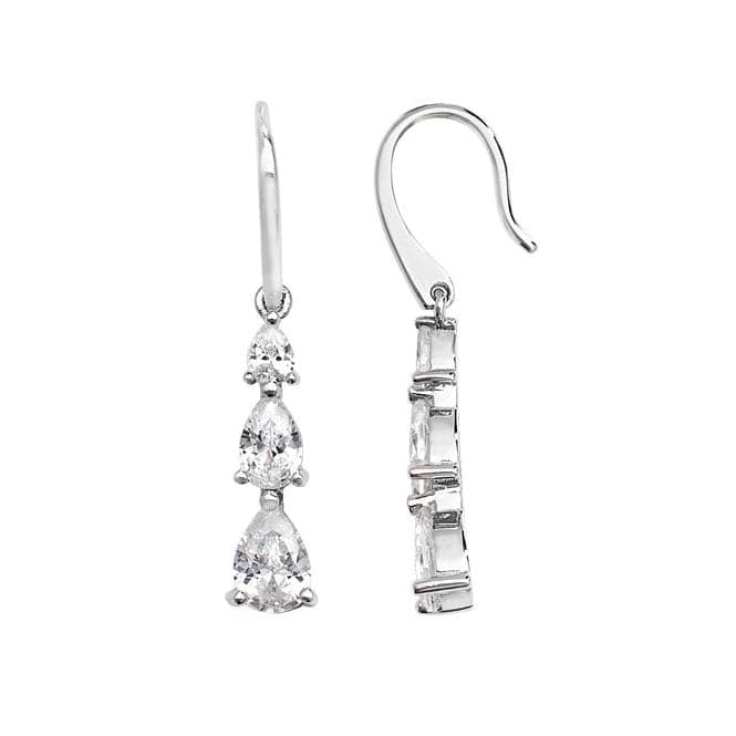 Silver Fish Hook Zirconia Drop Earrings G51171Acotis Silver JewelleryTH - G51171