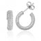 Silver Five Row Pave 3/4 Hoop Cubic Zirconia Stud Earrings SEG0035CZSilver & CoSEG0035CZ