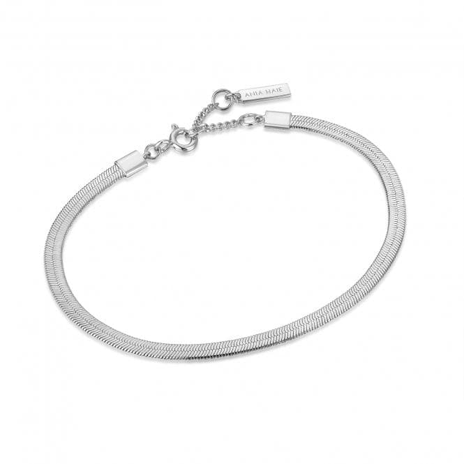 Silver Flat Snake Chain Bracelet B046 - 01HAnia HaieB046 - 01H