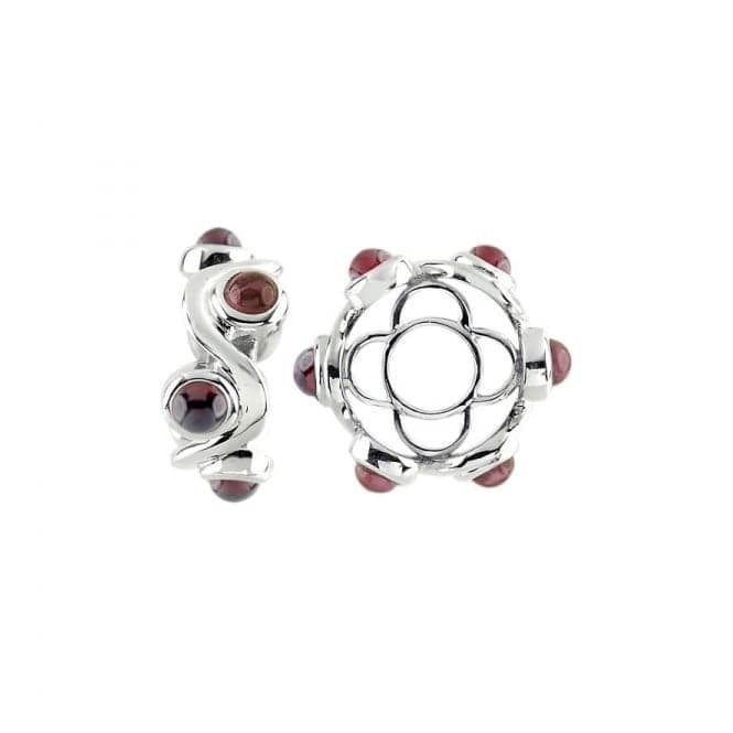 Silver & Garnet Cabochon Swirl Charm S429GStorywheelsS429G