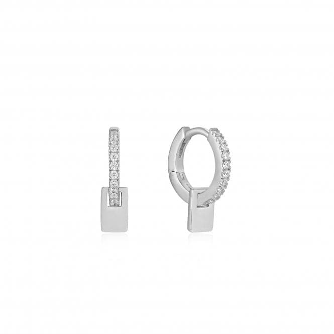 Silver Glam Pendant Huggie Hoop Earrings E037 - 06HAnia HaieE037 - 06H