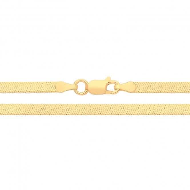 Silver Gold Plated Flat Snake G1384YAcotis Silver JewelleryG1384Y/07