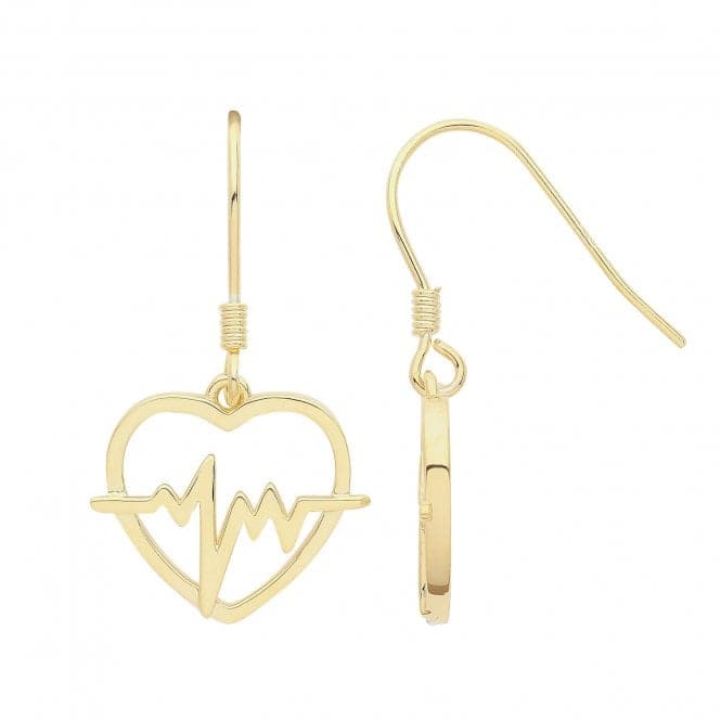 Silver Gold Plated Heart Beat Earrings G51253GPAcotis Silver JewelleryTH - G51253GP