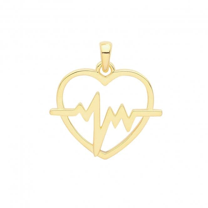 Silver Gold Plated Heart Beat Pendant G61063GPAcotis Silver JewelleryTH - G61063GP