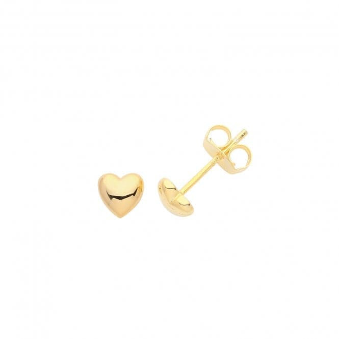 Silver Gold Plated Heart Studs G51272GPAcotis Silver JewelleryTH - G51272GP