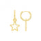 Silver Gold Plated Hoops With Star G51277GPAcotis Silver JewelleryTH - G51277GP