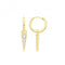 Silver Gold Plated Hoops With Zirconia Set Spike G51283GPAcotis Silver JewelleryTH - G51283GP
