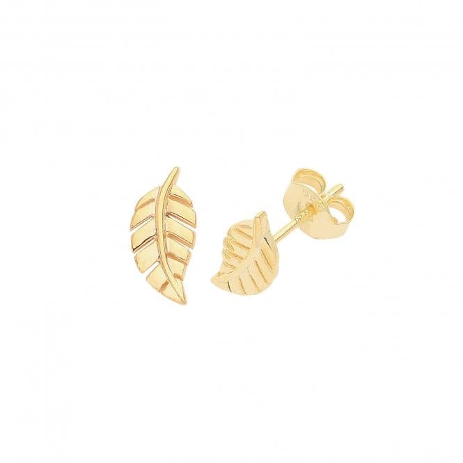 Silver Gold Plated Leaf Studs G51267GPAcotis Silver JewelleryTH - G51267GP