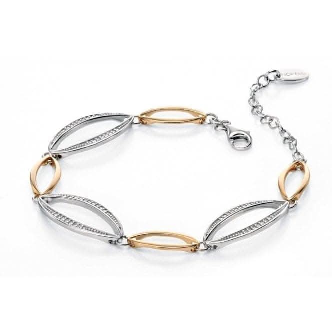 Silver Gold Plated Marquise Pave Cubic Zirconia Bracelet B4389CFiorelli SilverB4389C