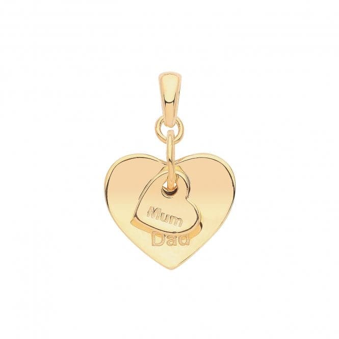 Silver Gold Plated Mum And Dad Charm G61089GPAcotis Silver JewelleryTH - G61089GP