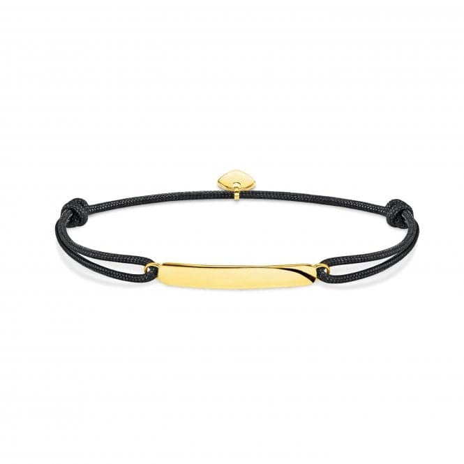 Silver Gold Plated Nylon Black Bracelet LS115 - 848 - 11 - L22VThomas Sabo Little SecretsLS115 - 848 - 11 - L22V