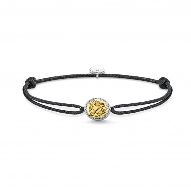 Silver Gold Plated Nylon Zirconia Black Faith, Love, Hope Bracelet LS116 - 543 - 11 - L22VThomas Sabo Sterling SilverLS116 - 543 - 11 - L22V