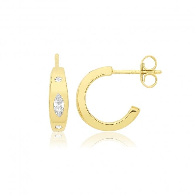 Silver Gold Plated Set Hoop Earrings G51361GPAcotis Silver JewelleryTH - G51361GP