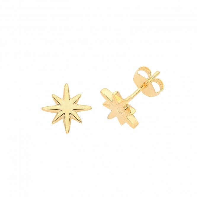 Silver Gold Plated Star Studs G51269GPAcotis Silver JewelleryTH - G51269GP