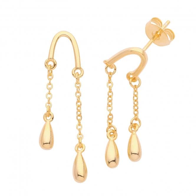 Silver Gold Plated Tear Drops Earrings G51286GPAcotis Silver JewelleryTH - G51286GP