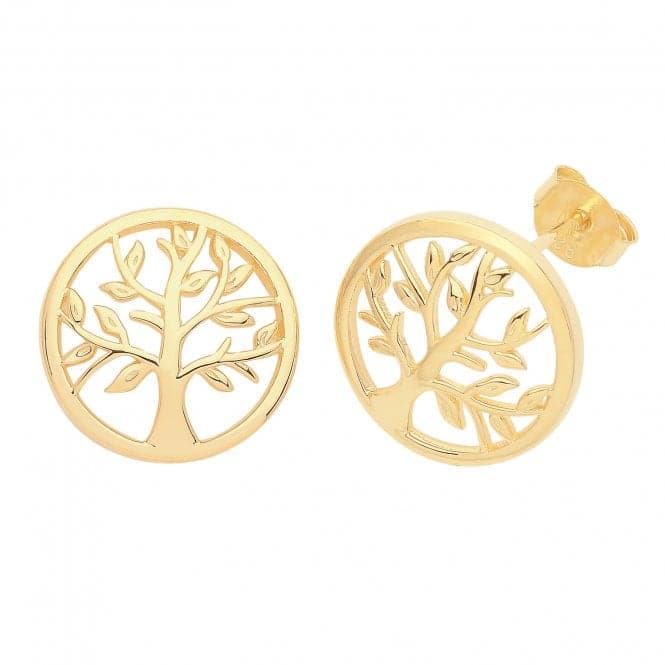 Silver Gold Plated Tree Of Life Studs G51266GPAcotis Silver JewelleryTH - G51266GP