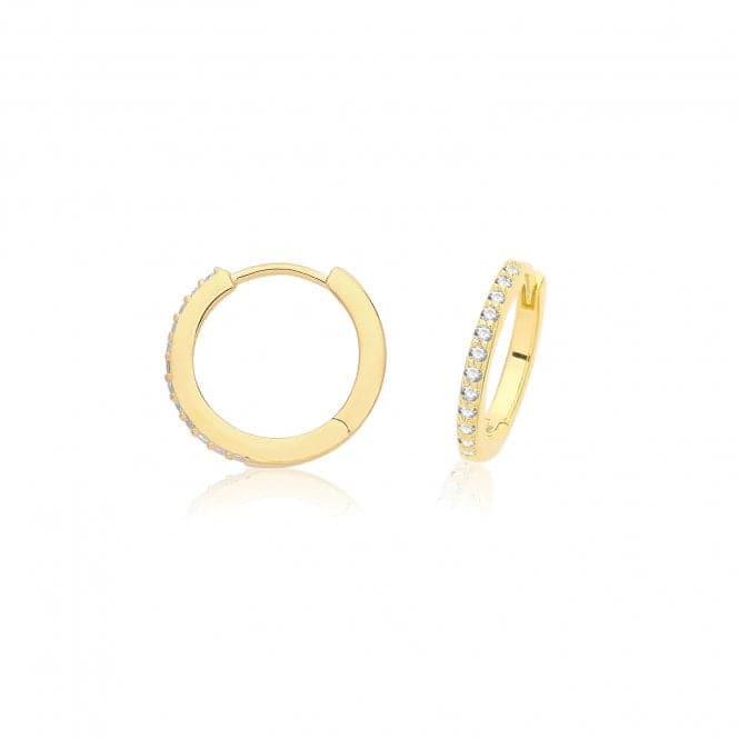 Silver Gold Plated Zirconia Hinged Earrings G51324GPAcotis Silver JewelleryTH - G51324GP