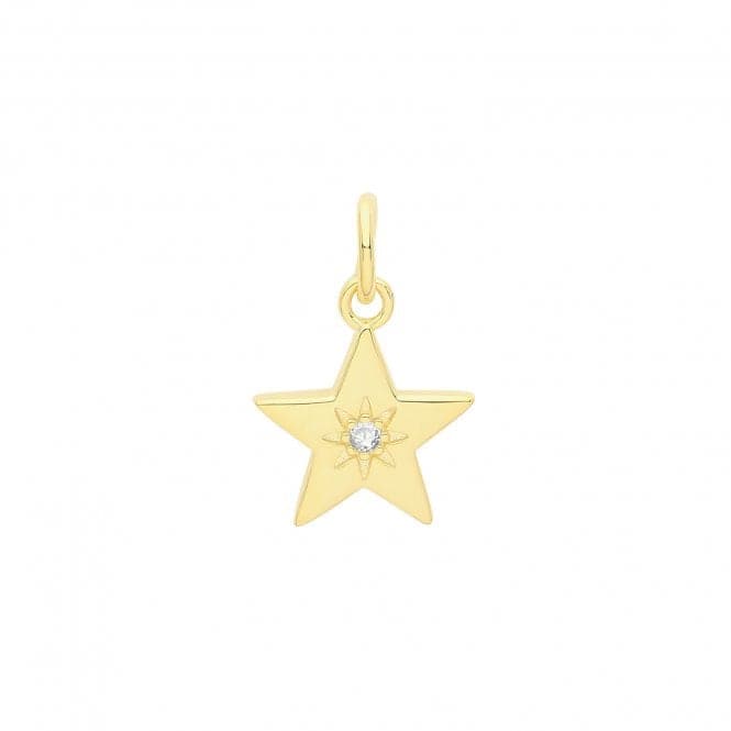 Silver Gold Plated Zirconia Set Star Pendant G61062GPAcotis Silver JewelleryTH - G61062GP