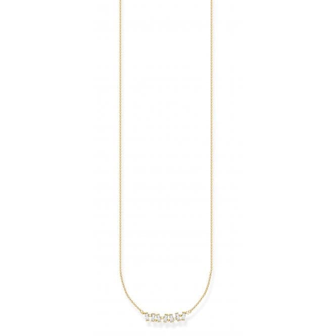 Silver Gold Plated Zirconia White Necklace KE2095 - 414 - 14 - L45VThomas Sabo Charm Club CharmingKE2095 - 414 - 14 - L45V