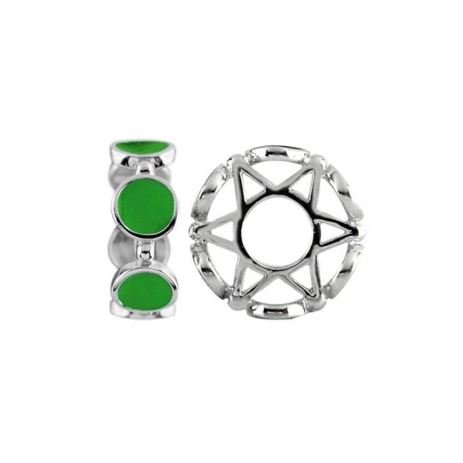 Silver & Green Enamel Circle Stacking Wheel Charm S421GRNStorywheelsS421GRN