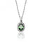Silver Green White Oval Cluster Cubic Zirconia Chain Pendant SPG0035EMSilver & CoSPG0035EM