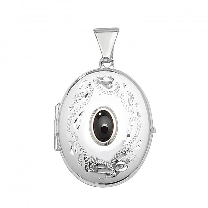 Silver Heart Shaped Garnet Locket G6695Acotis Silver JewelleryTH - G6695