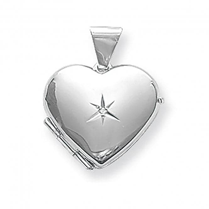 Silver Heart Shaped Zirconia Locket G6576Acotis Silver JewelleryTH - G6576