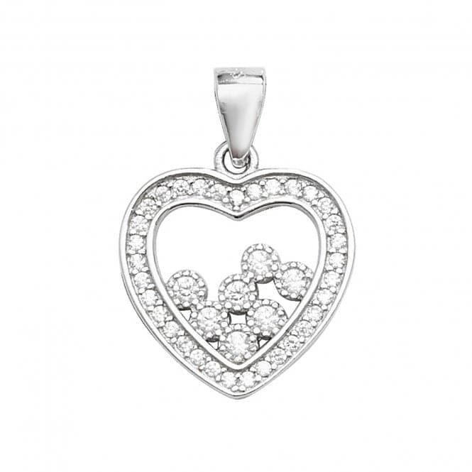 Silver Heart Zirconia Pendant G61007Acotis Silver JewelleryTH - G61007