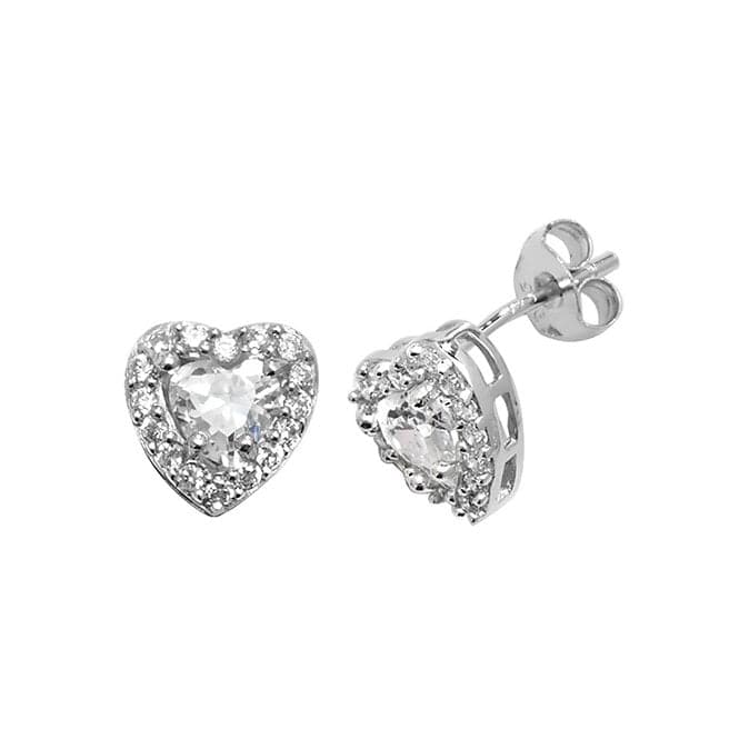 Silver Heart Zirconia Stud Earrings G51033Acotis Silver JewelleryTH - G51033