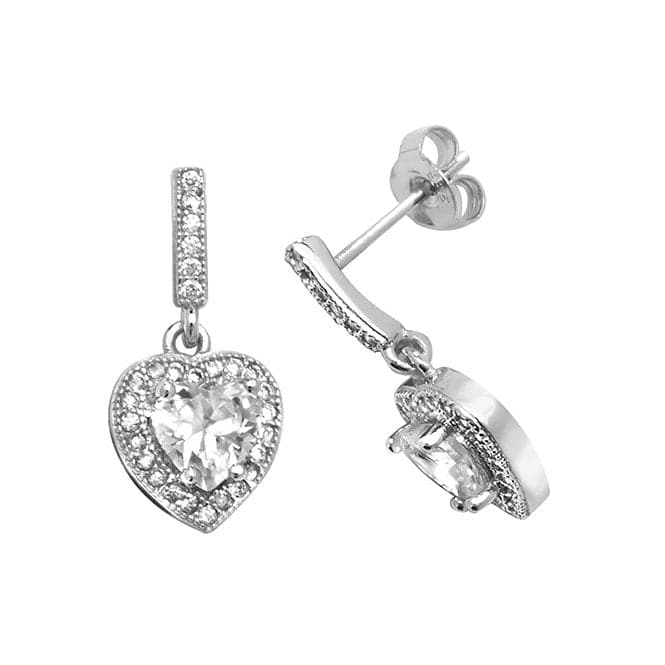 Silver Heart Zirconia Stud Earrings G51034Acotis Silver JewelleryTH - G51034