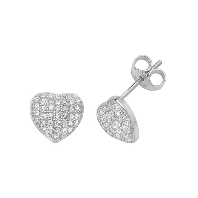 Silver Heart Zirconia Stud Earrings G51093Acotis Silver JewelleryTH - G51093