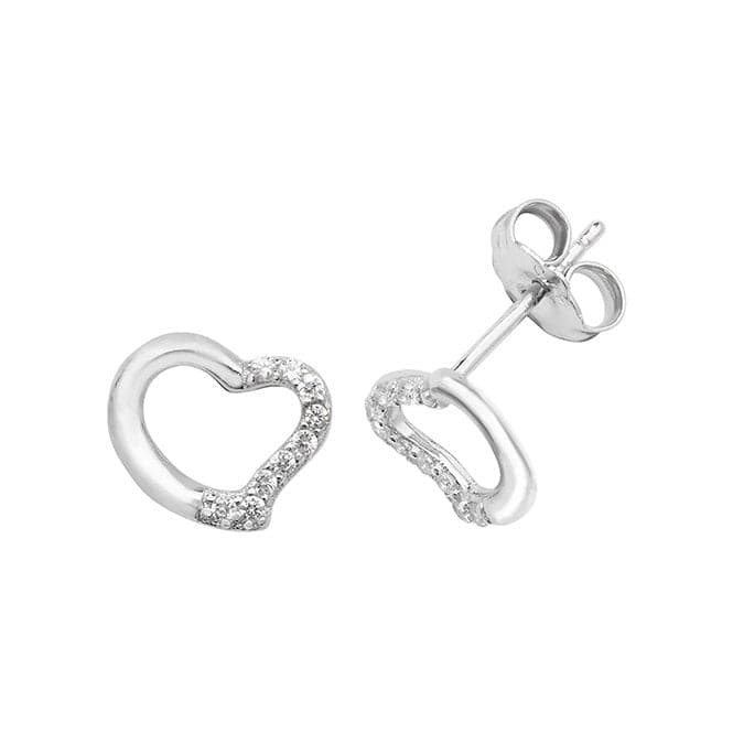 Silver Heart Zirconia Stud Earrings G51115Acotis Silver JewelleryTH - G51115