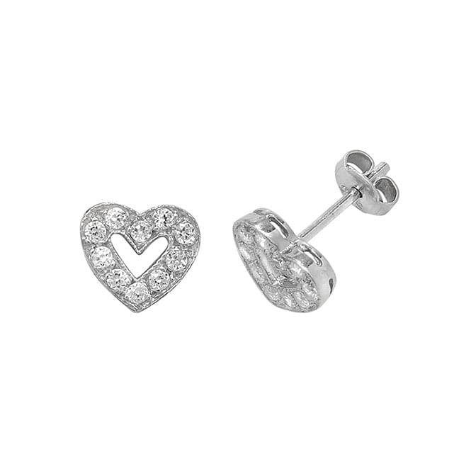 Silver Heart Zirconia Stud Earrings G5376Acotis Silver JewelleryTH - G5376