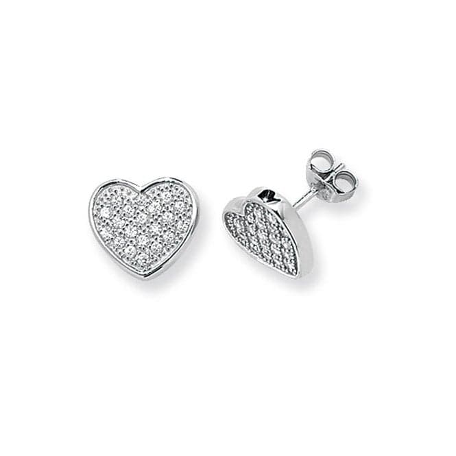 Silver Heart Zirconia Stud Earrings G5589Acotis Silver JewelleryTH - G5589