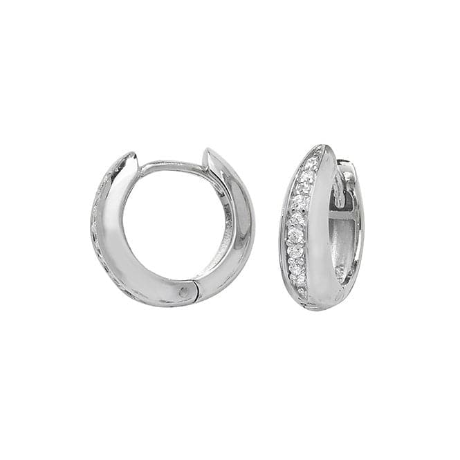 Silver Hinged Zirconia Earrings G51064Acotis Silver JewelleryTH - G51064