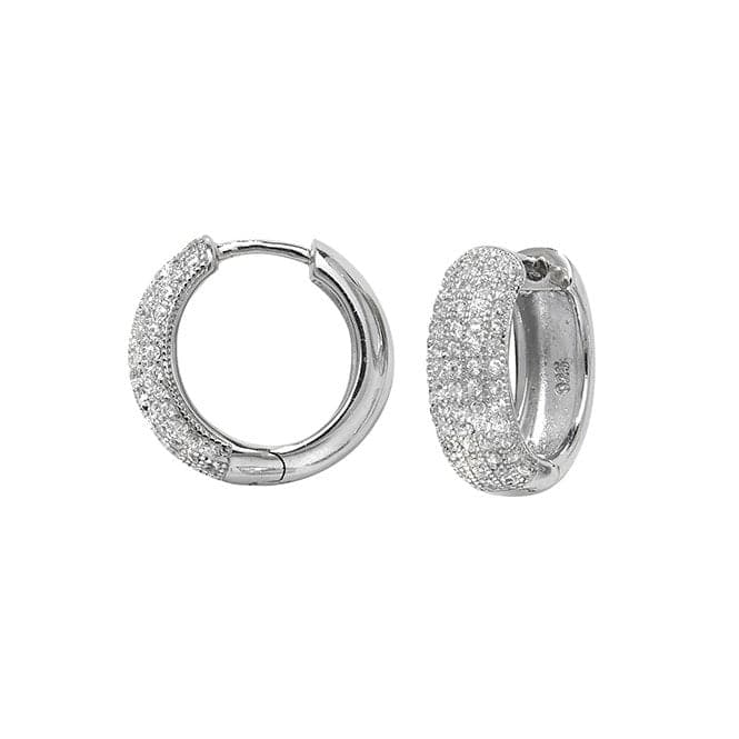 Silver Hinged Zirconia Earrings G51067Acotis Silver JewelleryTH - G51067