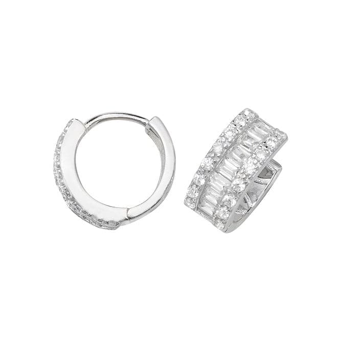 Silver Hinged Zirconia Earrings G51098Acotis Silver JewelleryTH - G51098