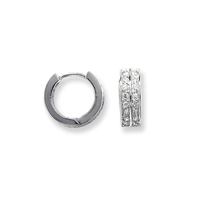 Silver Hinged Zirconia Earrings G5219Acotis Silver JewelleryTH - G5219