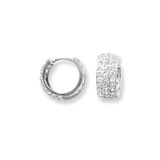 Silver Hinged Zirconia Earrings G5220Acotis Silver JewelleryTH - G5220